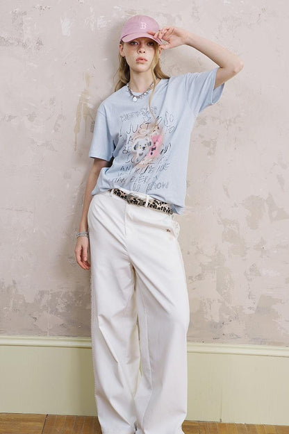 DIDDI MODA Vintage Cartoon Puppy Tee