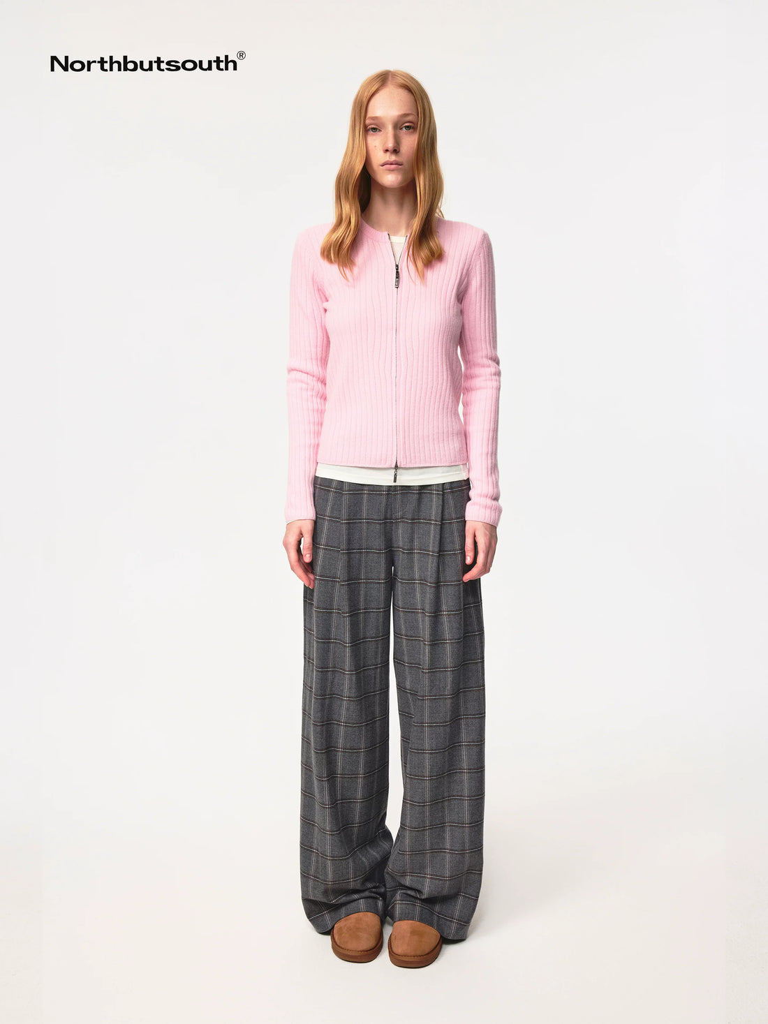 Vintage Checkered Trousers Low Waist Wide Leg Casual Pants