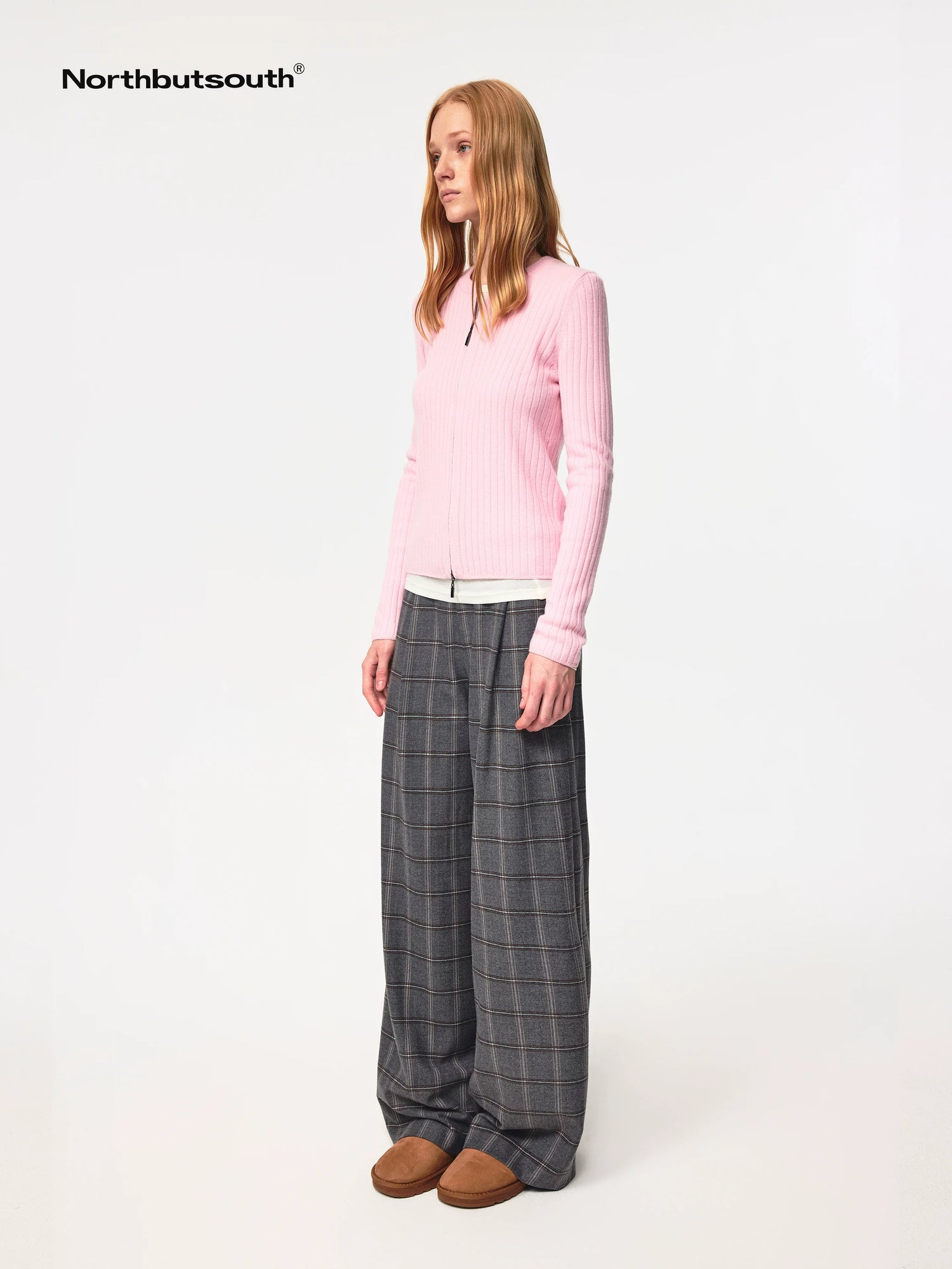 Vintage Checkered Trousers Low Waist Wide Leg Casual Pants