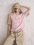 DIDDI MODA Vintage Cherry Bow Embroidered Washed Tee