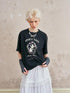 DIDDI MODA Vintage Cherry Butterfly Swallow Embroidered Tee With Lace Trim Skirt Set