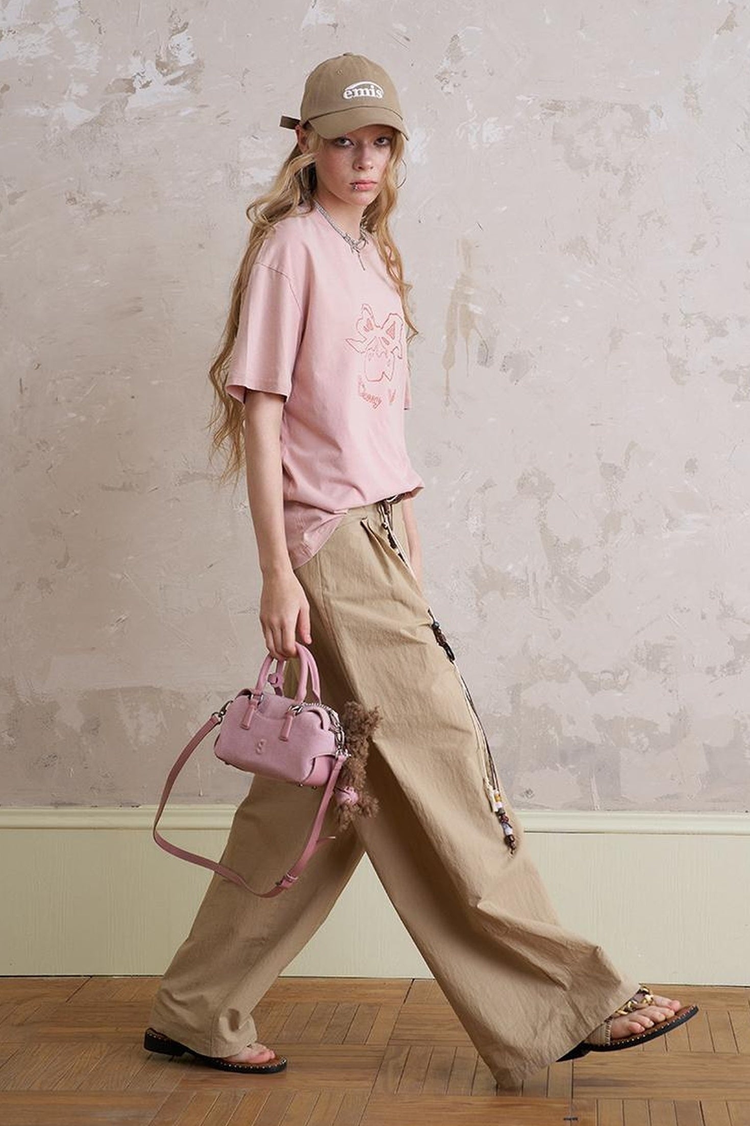 DIDDI MODA Vintage Cherry Butterfly Swallow Embroidered Tee With Lace Trim Skirt Set
