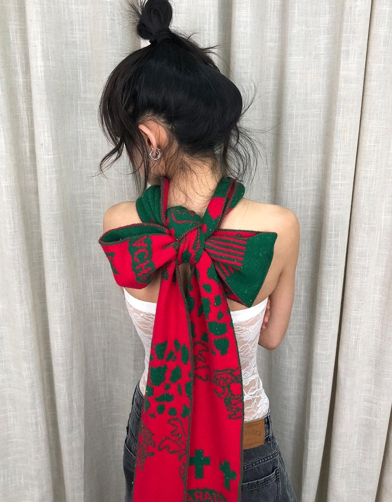 Achihara Vintage Christmas Scarf Starry Adventure