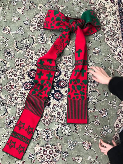 Vintage Christmas Scarf Starry Adventure