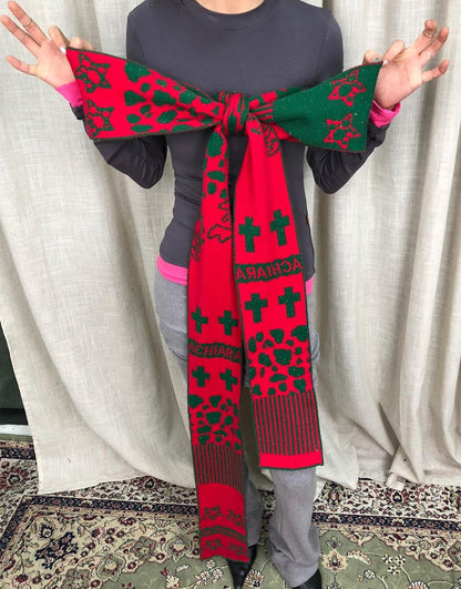 Achihara Vintage Christmas Scarf Starry Adventure