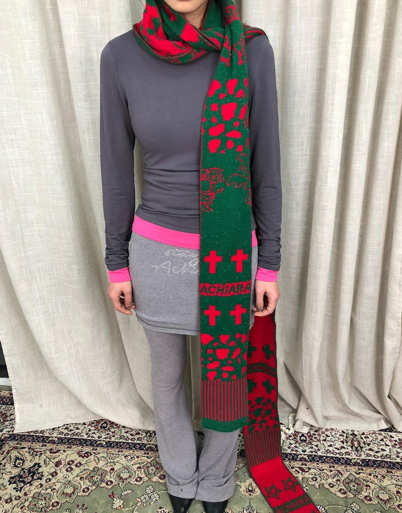 Achihara Vintage Christmas Scarf Starry Adventure