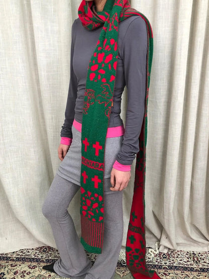 Vintage Christmas Scarf Starry Adventure