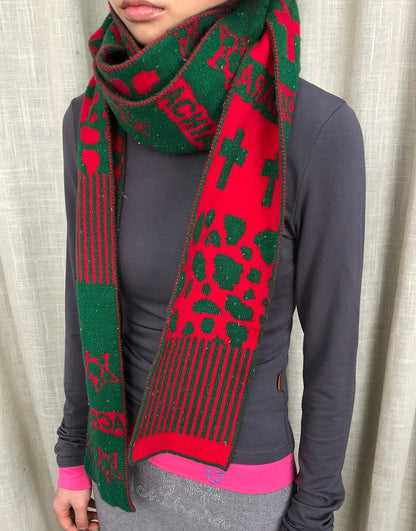 Achihara Vintage Christmas Scarf Starry Adventure