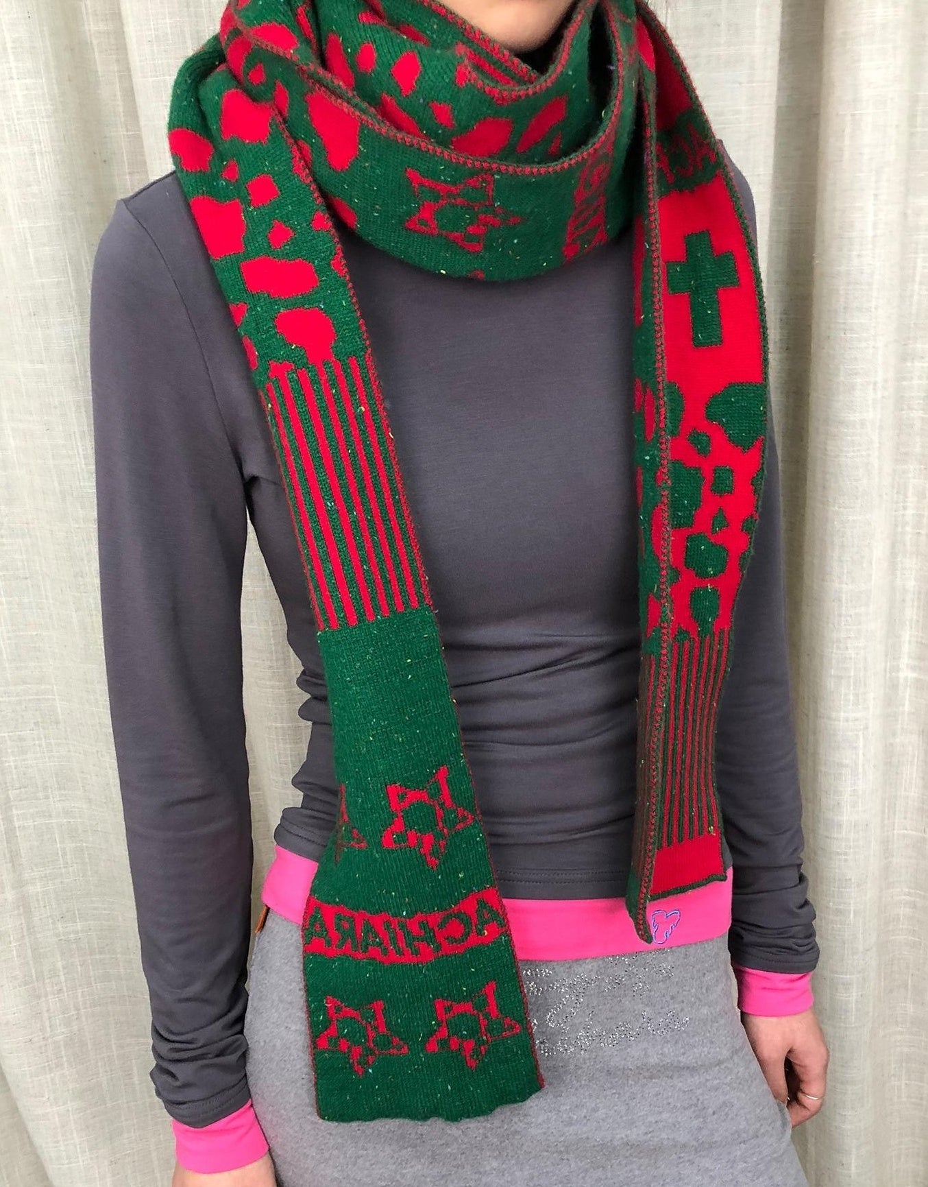 Achihara Vintage Christmas Scarf Starry Adventure
