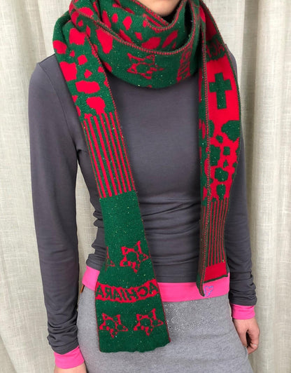 Achihara Vintage Christmas Scarf Starry Adventure