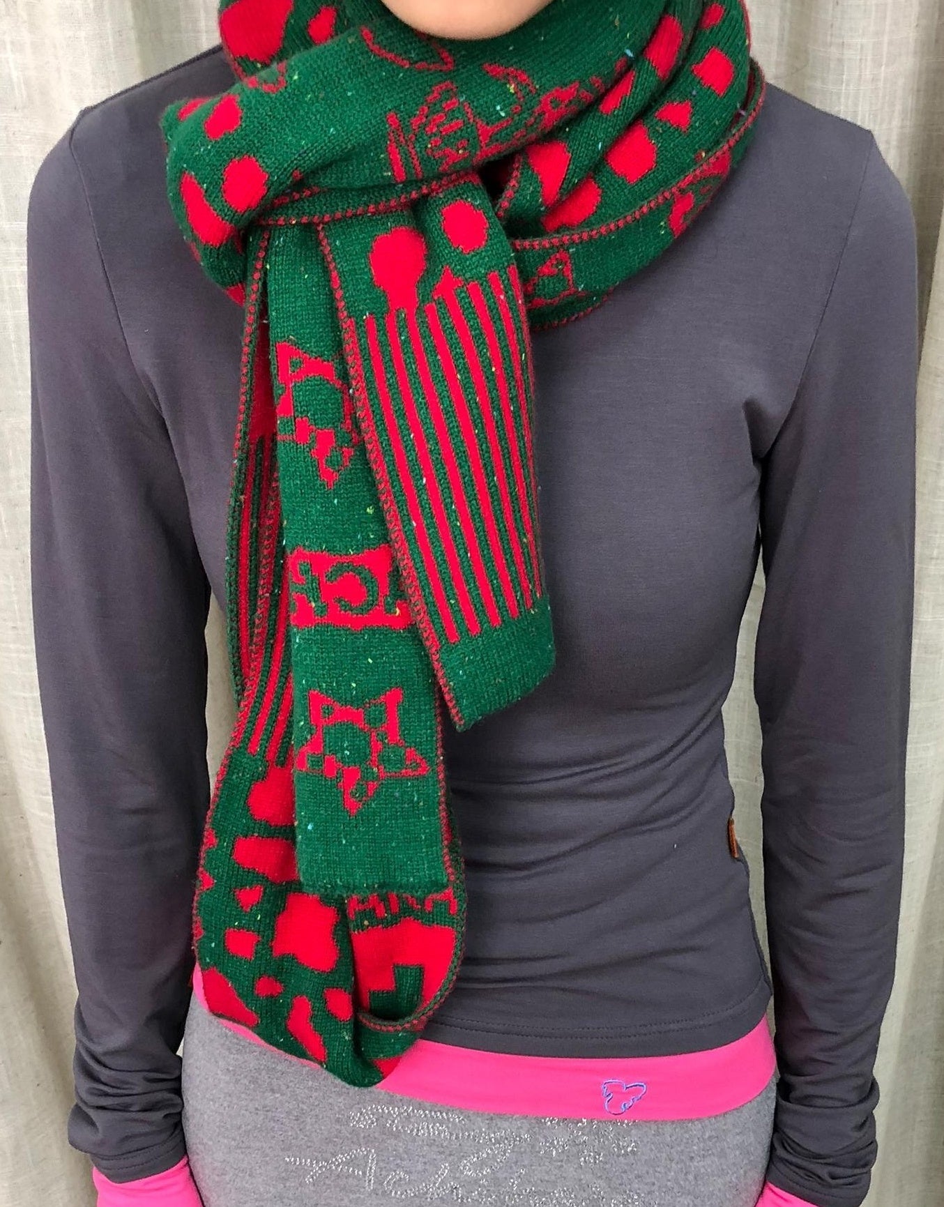 Achihara Vintage Christmas Scarf Starry Adventure