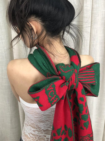 Vintage Christmas Scarf Starry Adventure
