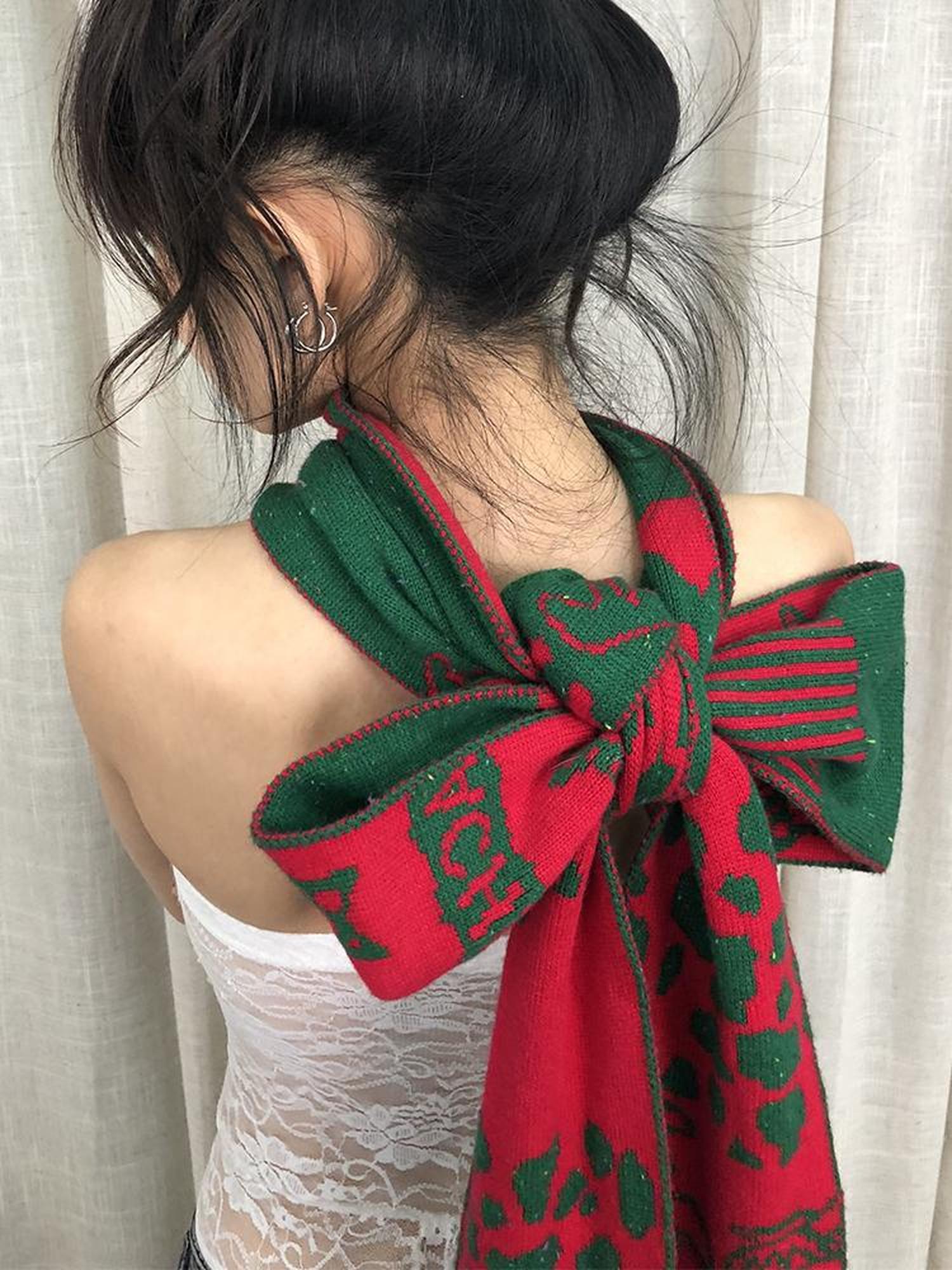 Achihara Vintage Christmas Scarf Starry Adventure