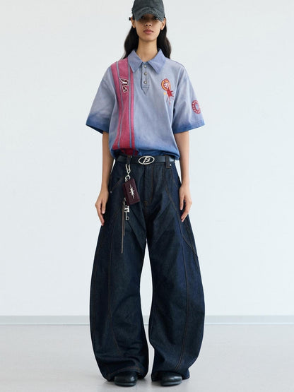 Peoplesense Vintage Cotton Draped Curved Pants With Loose Fit