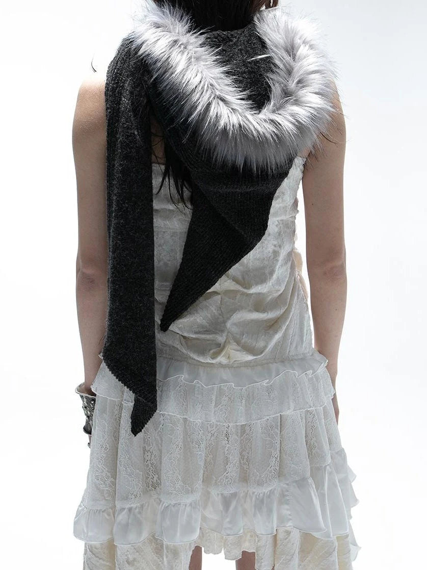 Vintage Crochet Witch Baraclava Scarf &amp; Hat Set Accessories