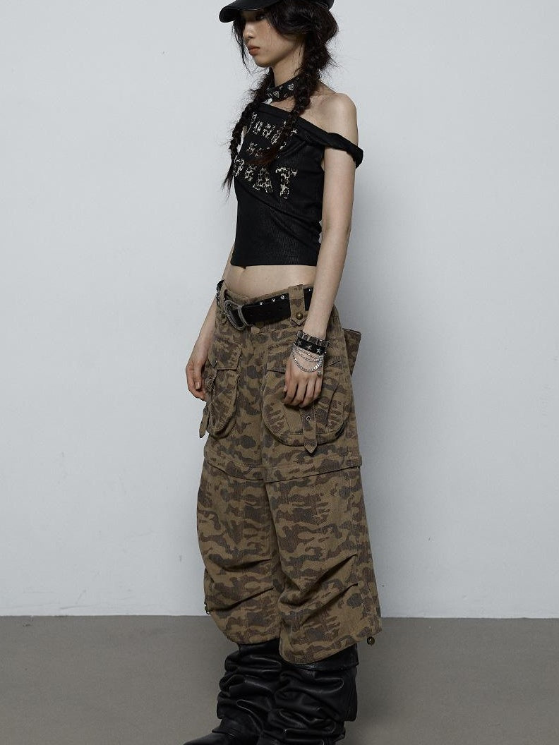 NO ROMANCE禁忌浪漫 Vintage Dark Y2K Leopard Print Crop Top T-Shirt