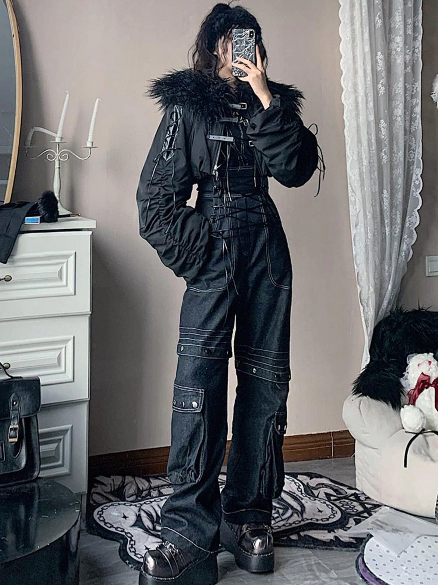 Vintage Deconstructed Denim Overalls Multiway Wear