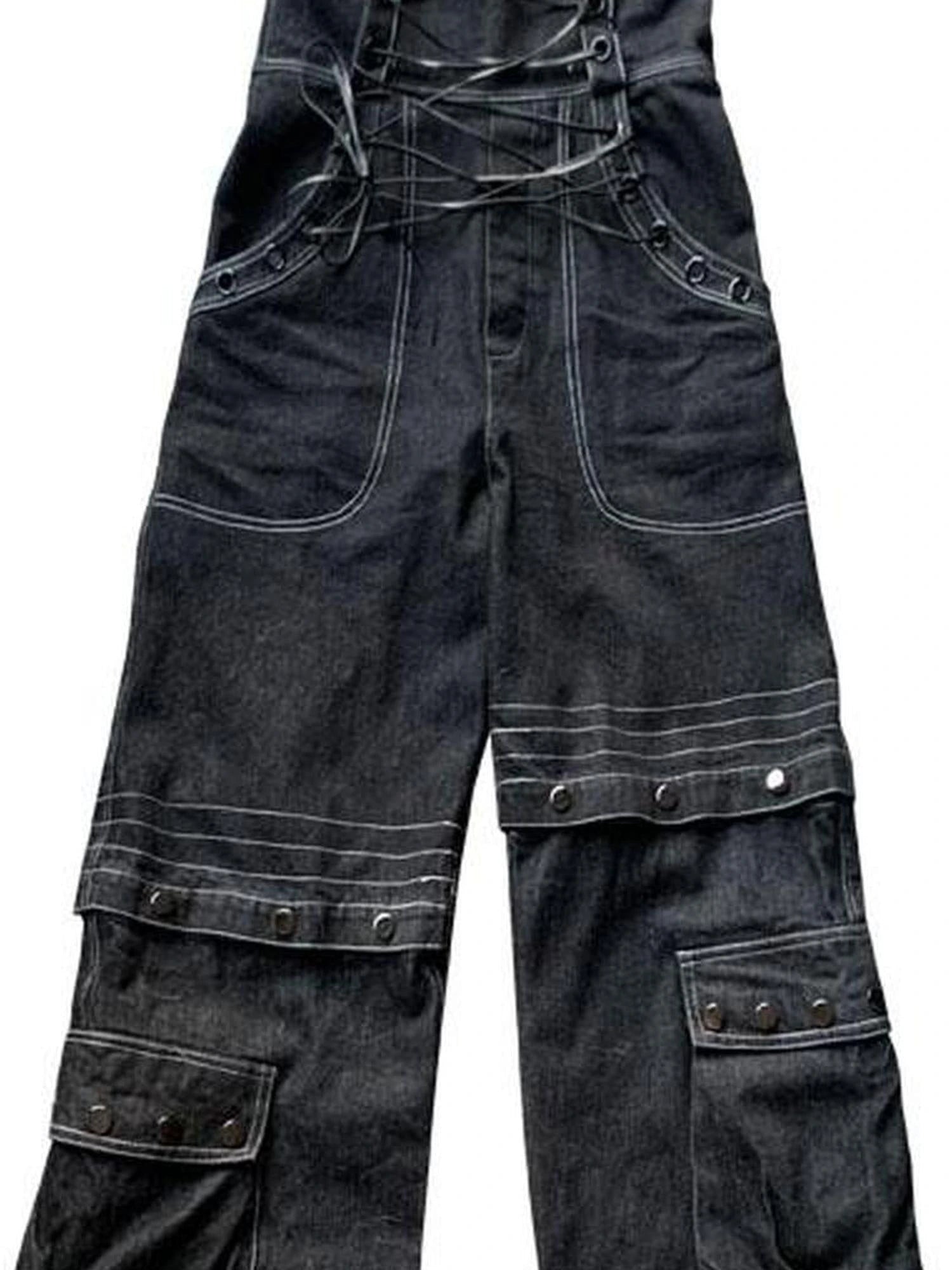 Vintage Deconstructed Denim Overalls Multiway Wear