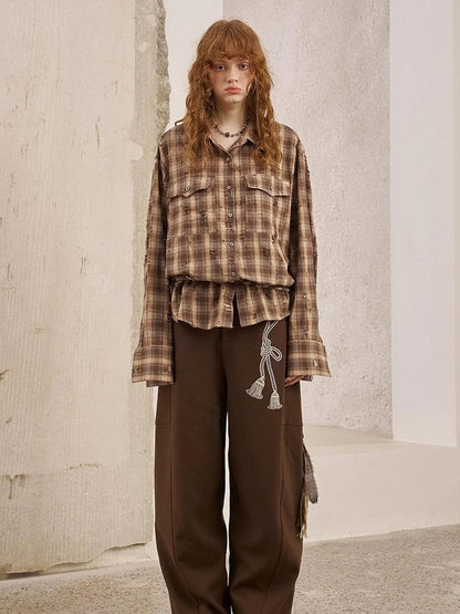 Vintage Distressed Check Pocket Shirt