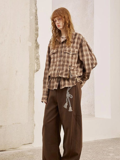 Vintage Distressed Check Pocket Shirt