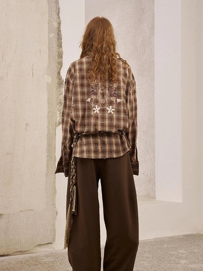 Vintage Distressed Check Pocket Shirt