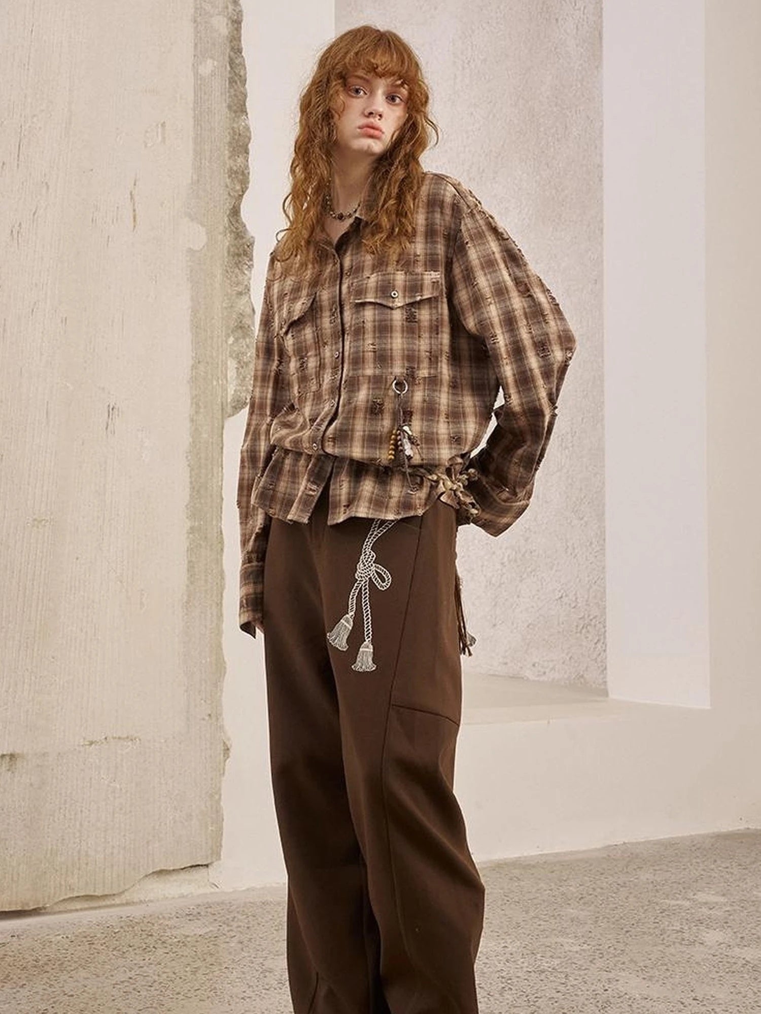 Vintage Distressed Check Pocket Shirt