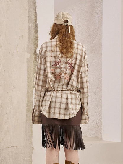 Vintage Distressed Check Pocket Shirt