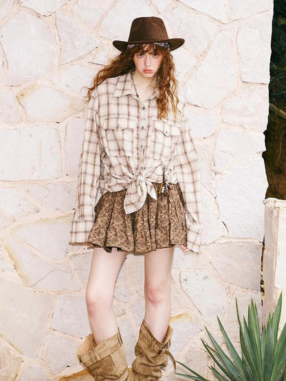 Vintage Distressed Check Pocket Shirt