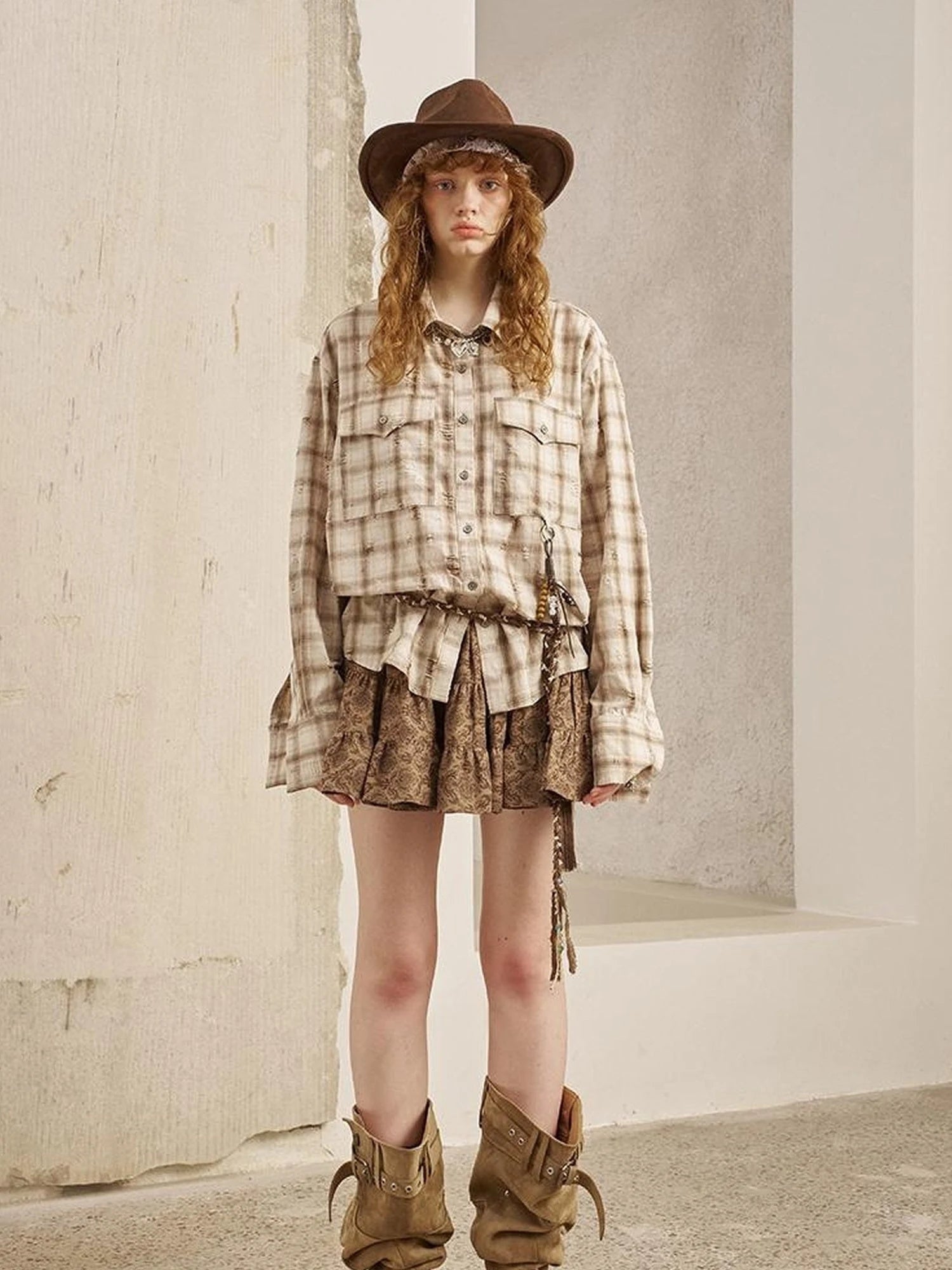 Vintage Distressed Check Pocket Shirt