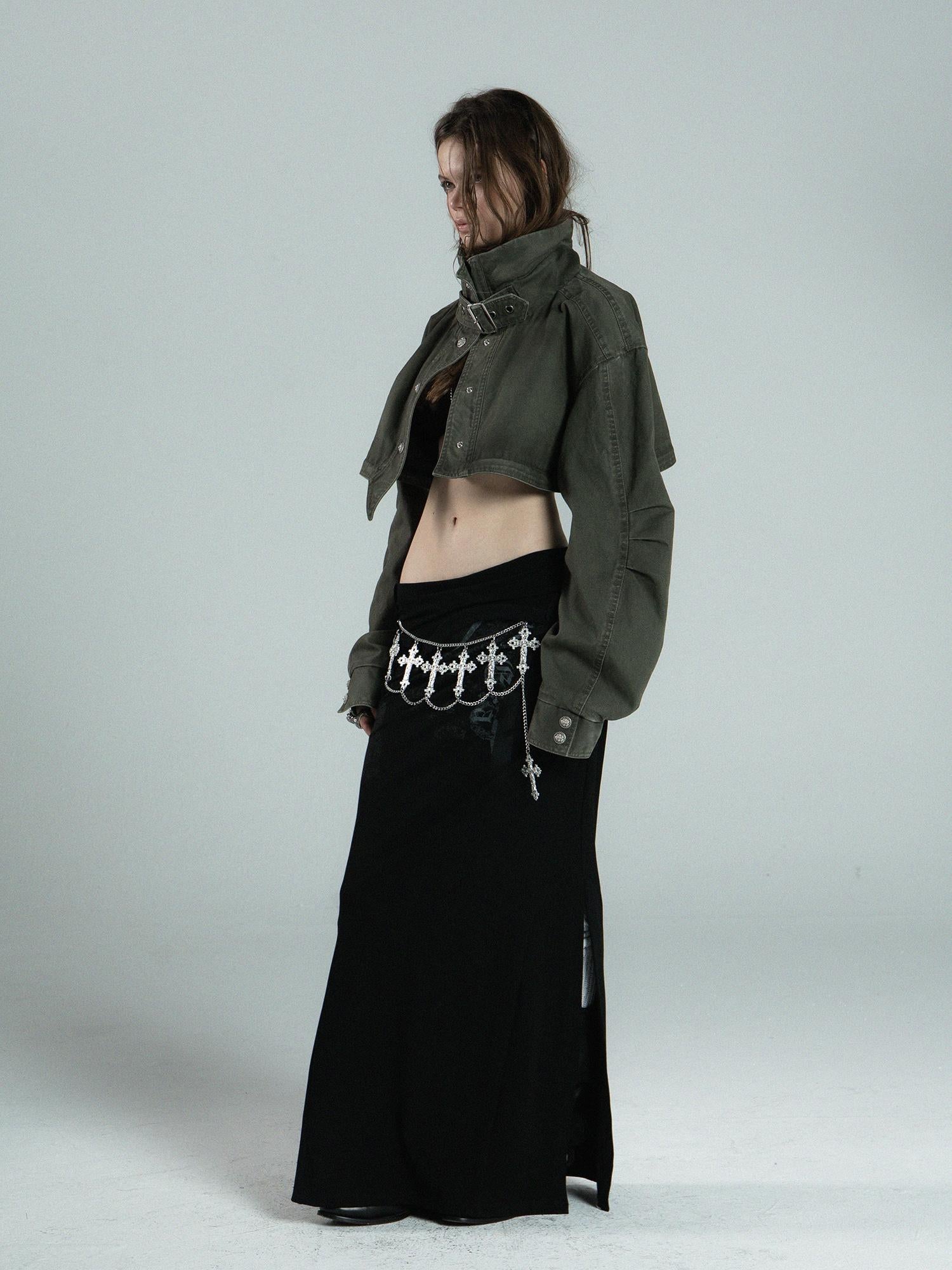 Vintage Distressed Cotton Workwear Reversible Long Short Jacket Coat