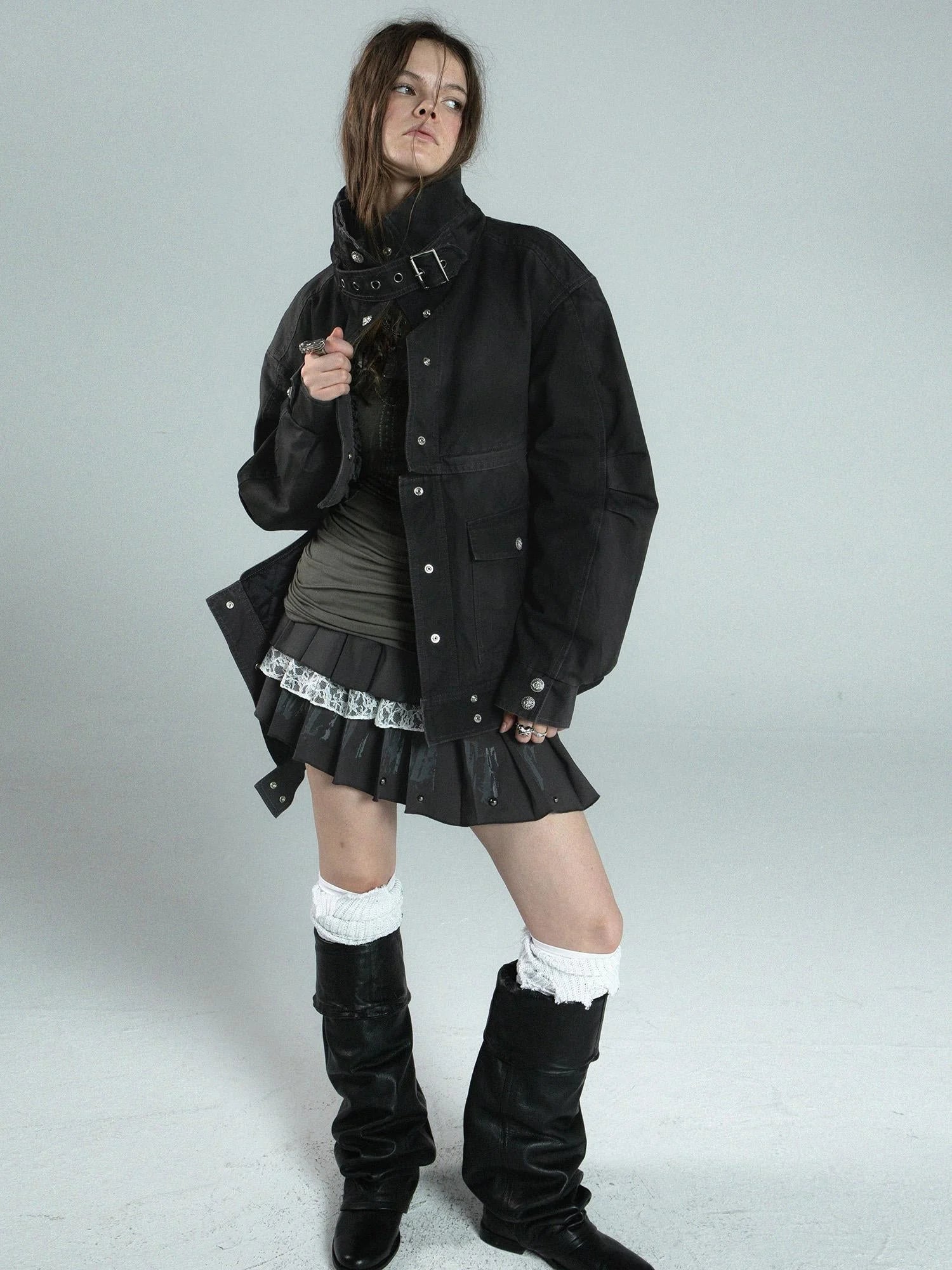 Vintage Distressed Cotton Workwear Reversible Long Short Jacket Coat