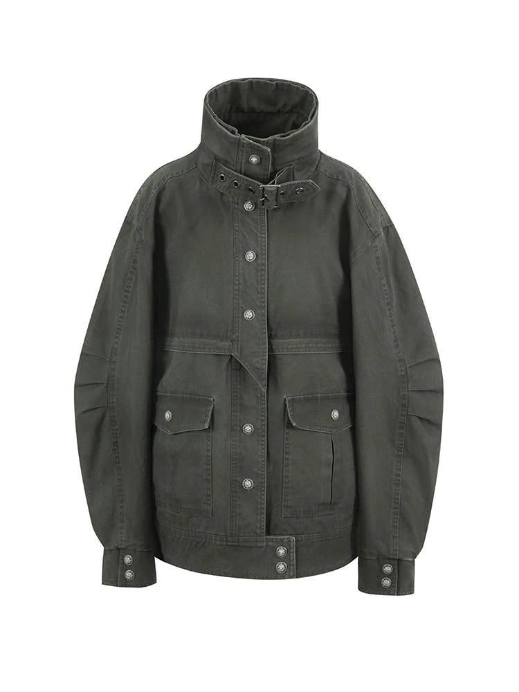 Vintage Distressed Cotton Workwear Reversible Long Short Jacket Coat