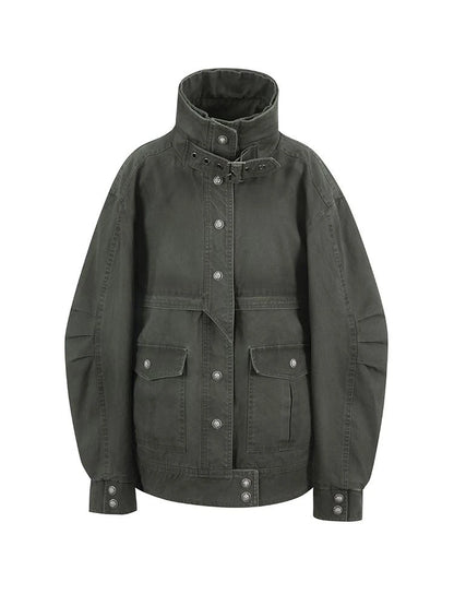 Vintage Distressed Cotton Workwear Reversible Long Short Jacket Coat