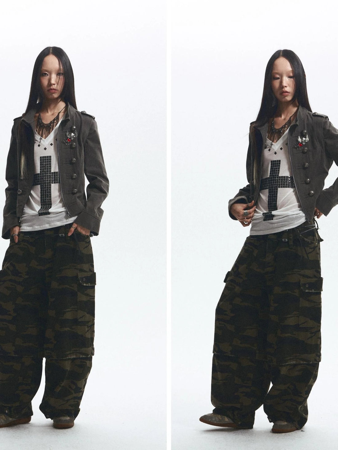 Vintage Distressed Detachable Work Jacket With Adjustable Waist