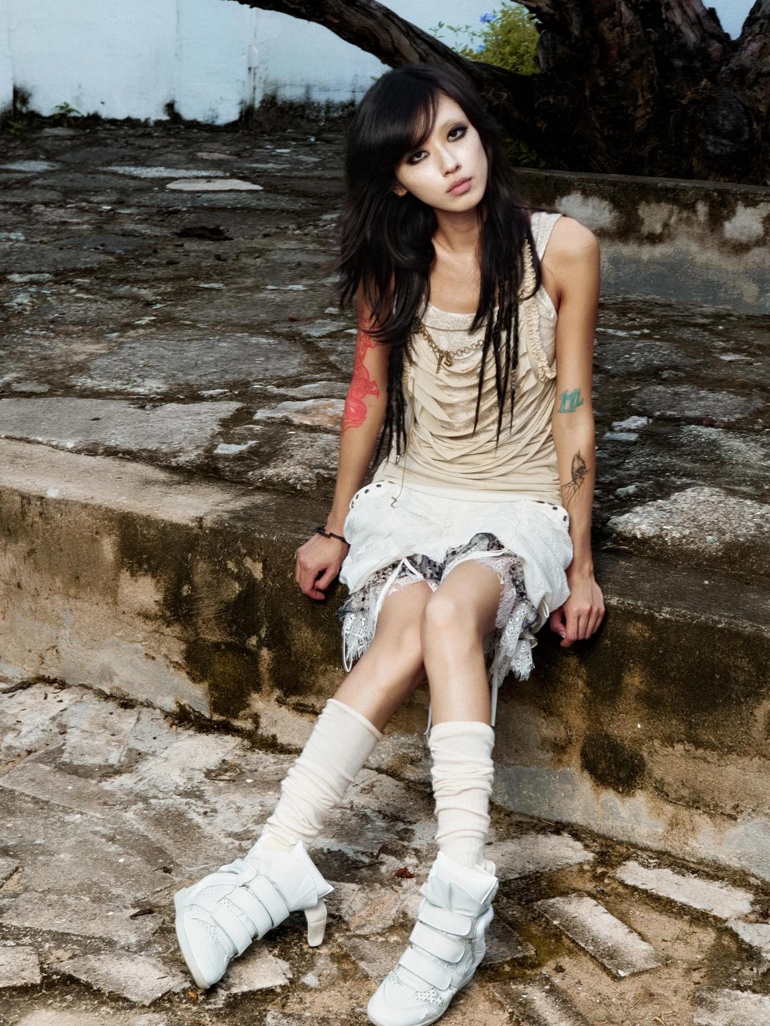 ARIADNAw Vintage Distressed Leopard Print Layered Tank Top
