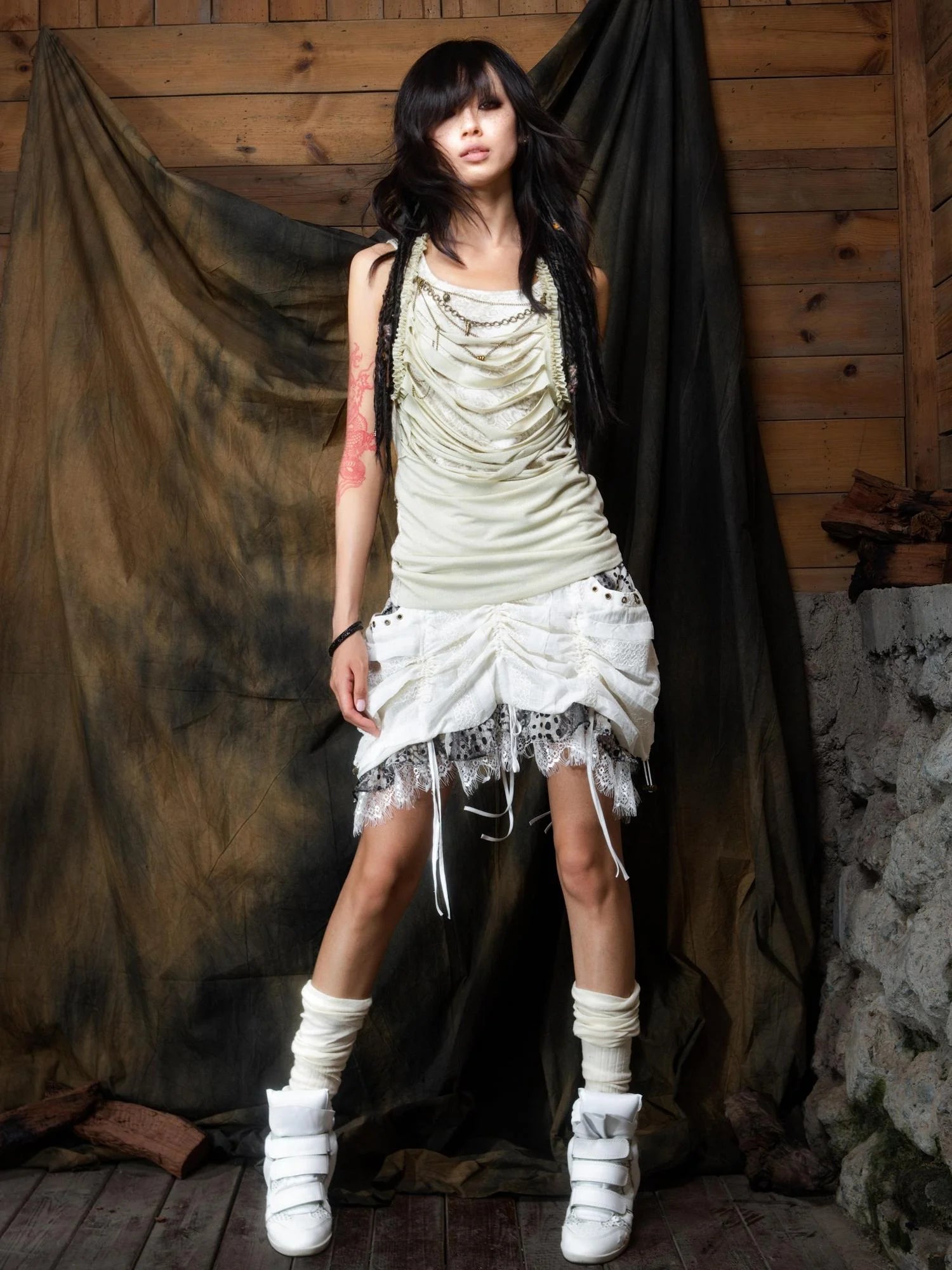 Vintage Distressed Leopard Print Layered Tank Top