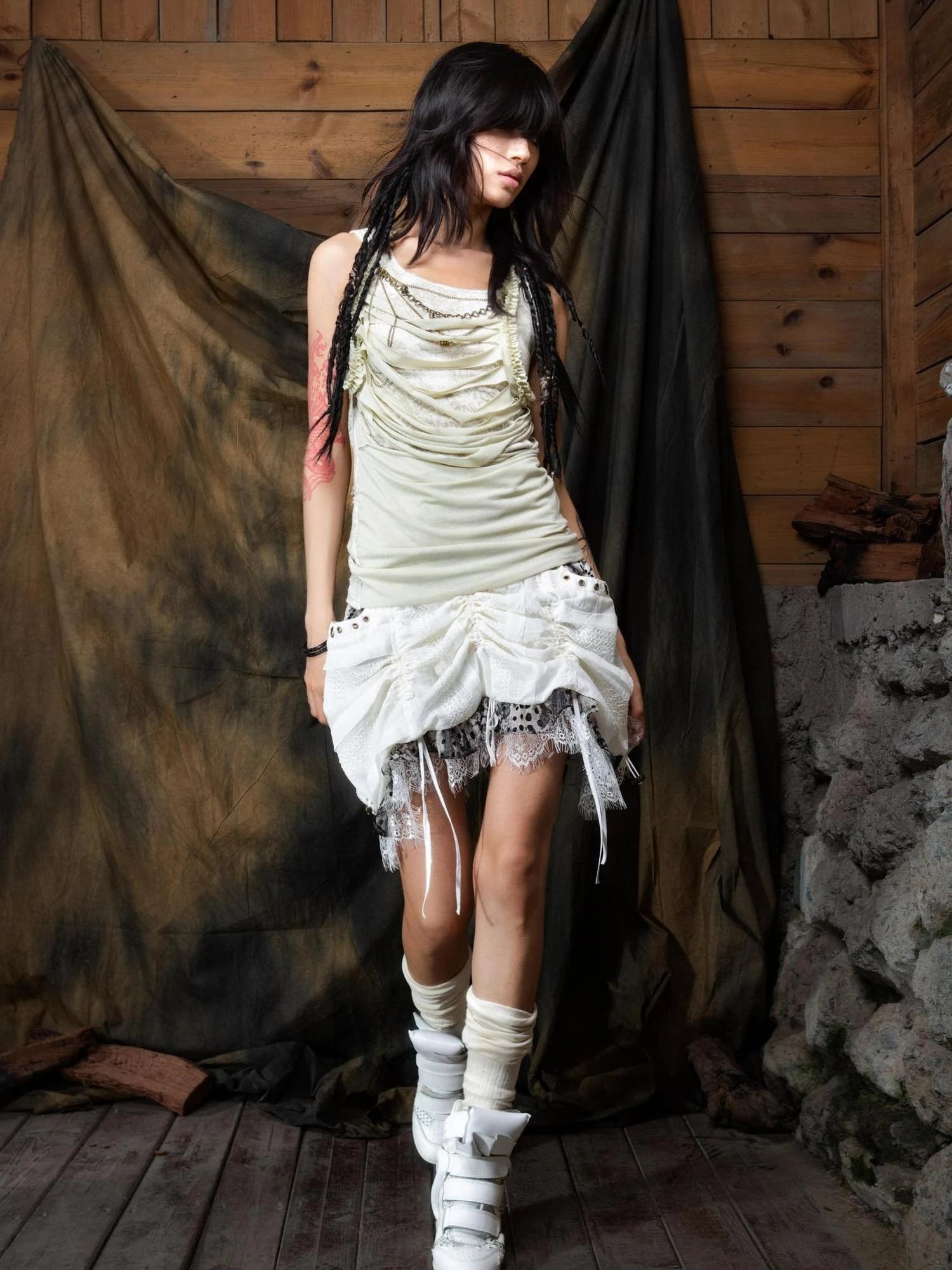 Vintage Distressed Leopard Print Layered Tank Top