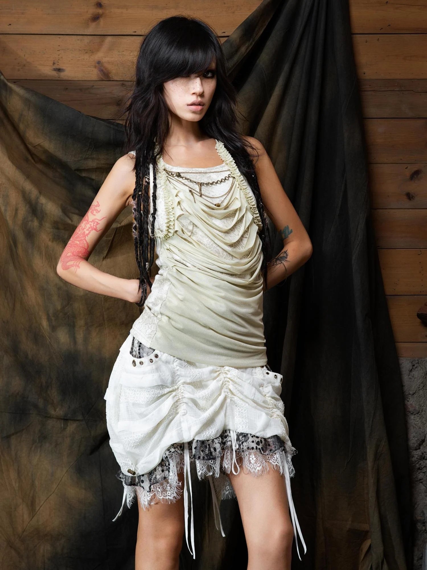 Vintage Distressed Leopard Print Layered Tank Top