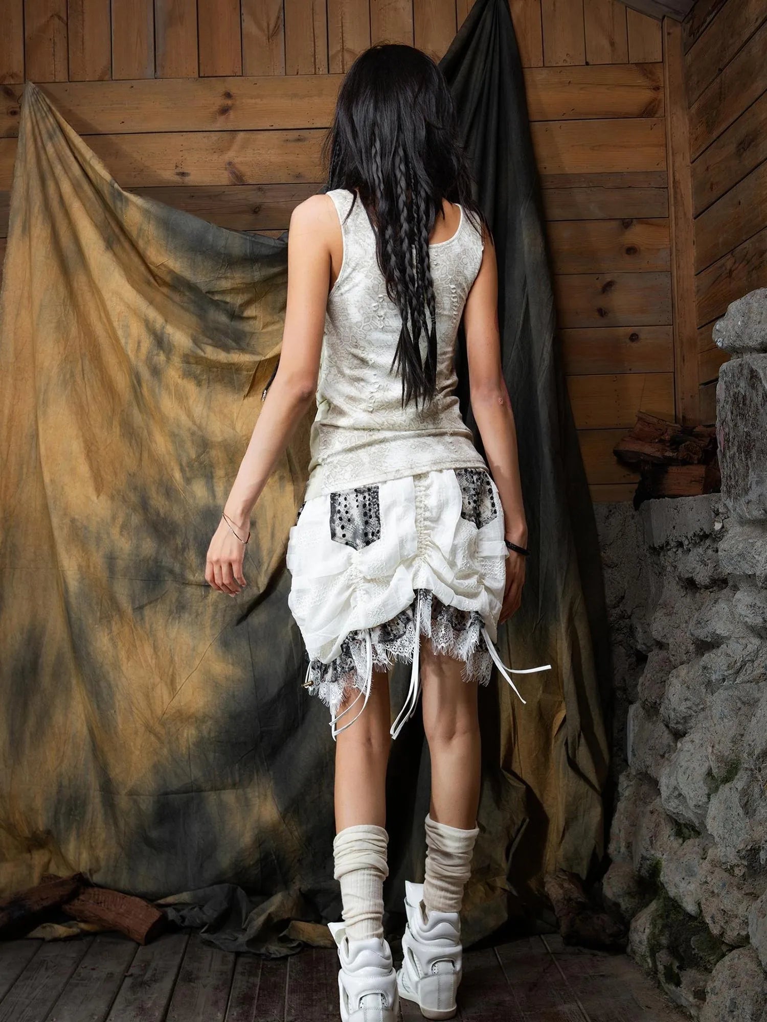 Vintage Distressed Leopard Print Layered Tank Top