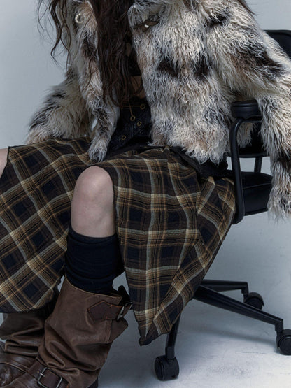 Vintage Distressed Short Fuzzy Jacket Eco Faux Fur Coat