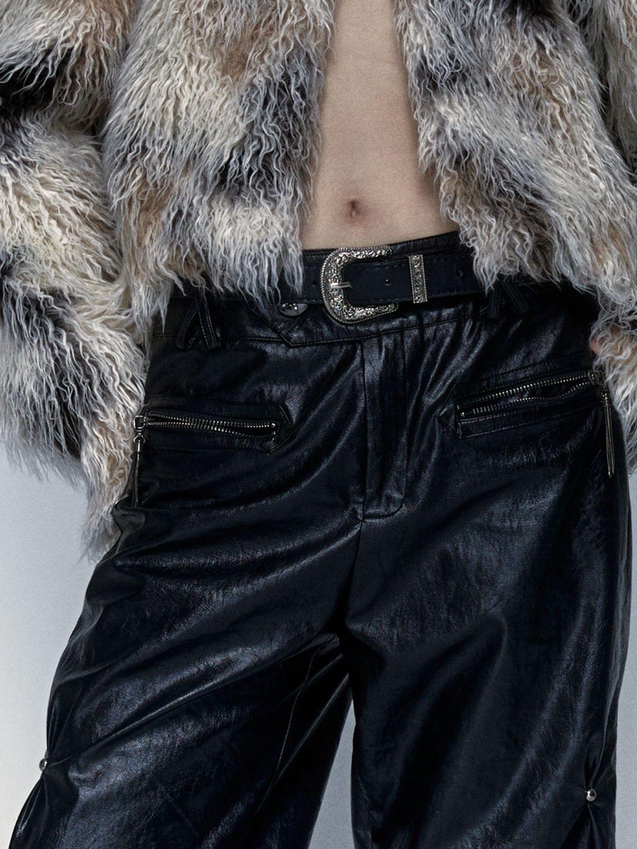 Vintage Distressed Short Fuzzy Jacket Eco Faux Fur Coat