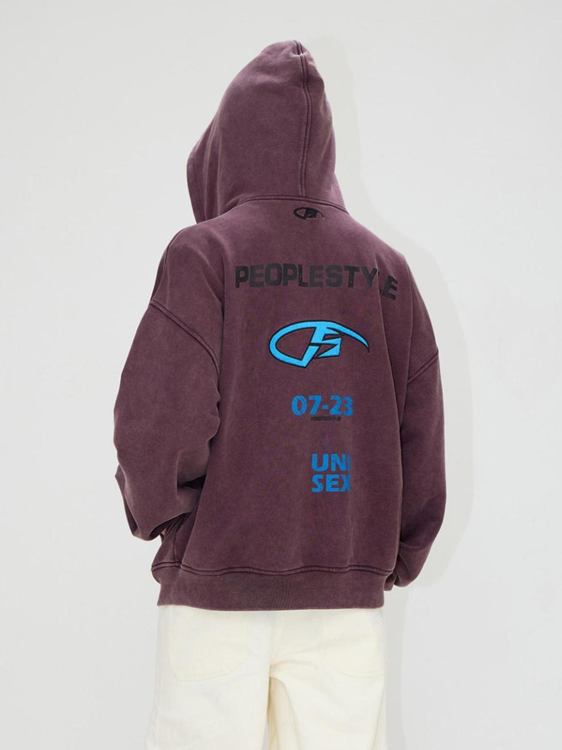 Peoplesense Vintage Embroidered 480g Washed Zip Hoodie Unisex
