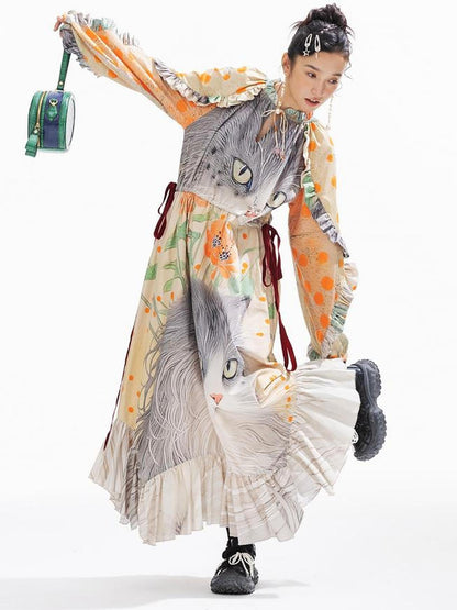 Sweet Mi Vintage Ethnic Print Maxi Dress