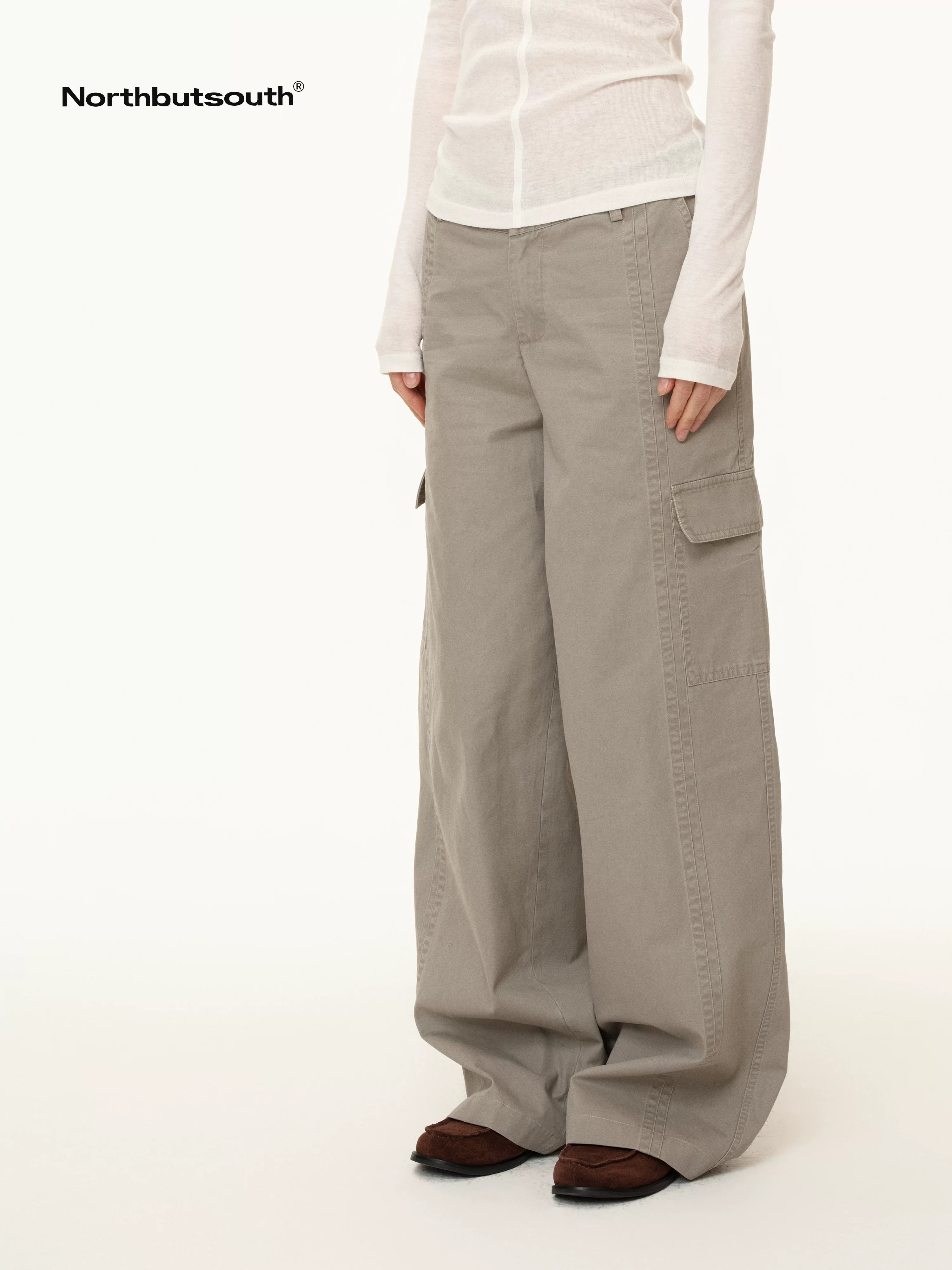 Vintage Fade Workwear Cargo Pants Straight Fit