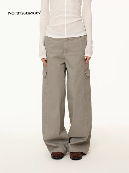 Vintage Fade Workwear Cargo Pants Straight Fit