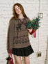 DIDDI MODA Vintage Fair Isle Hooded Knit Sweater