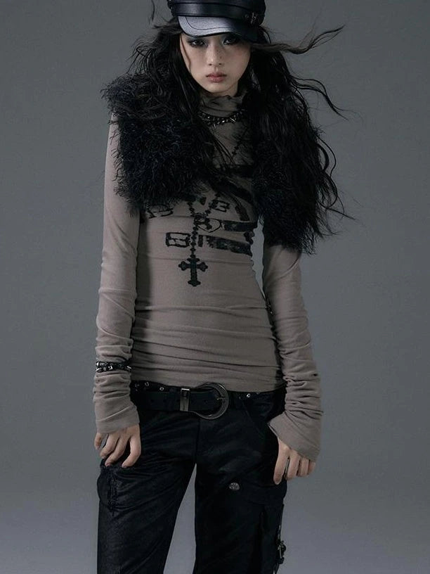 Vintage Faux Fur Scarf Warm Eco-Friendly Shearling Collar