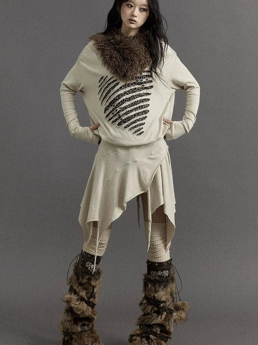 Vintage Faux Fur Scarf Warm Eco-Friendly Shearling Collar