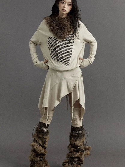 Vintage Faux Fur Scarf Warm Eco-Friendly Shearling Collar