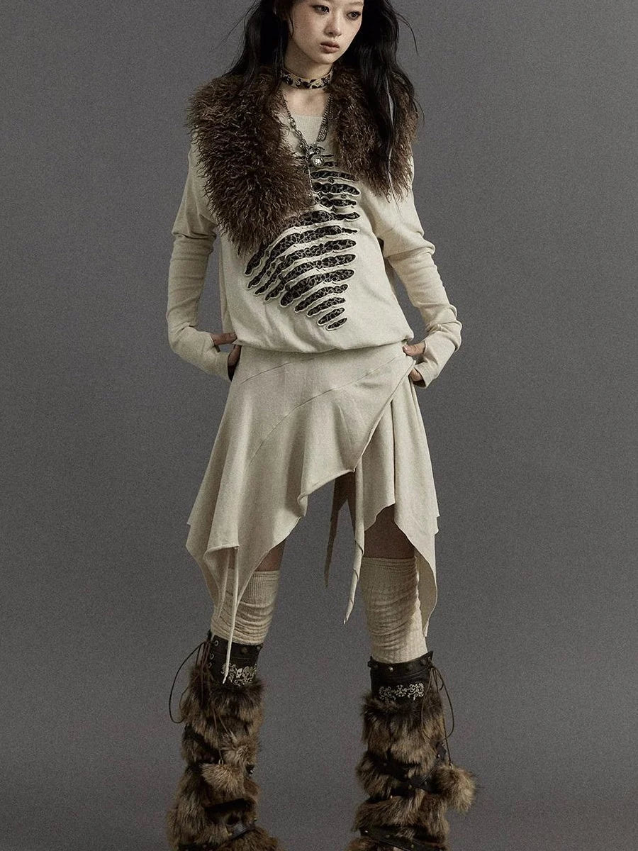 Vintage Faux Fur Scarf Warm Eco-Friendly Shearling Collar